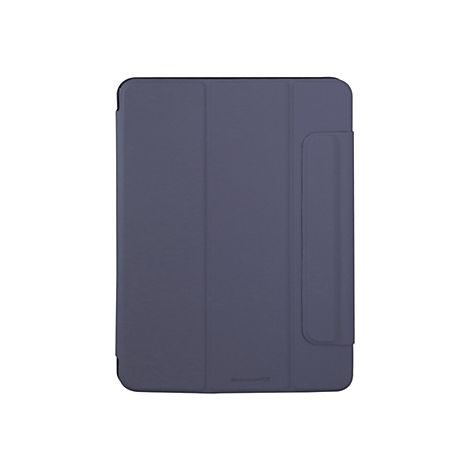 Dunkelblaue Tablet-Hülle mit Klappdeckel und Stifthalterung. Der Schriftzug "dramante1928" ist unten rechts zu sehen.