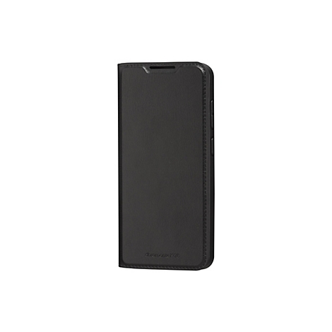 Schwarze Handyhülle mit Klappfunktion; das Logo dbrantomante1928 ist zu sehen.