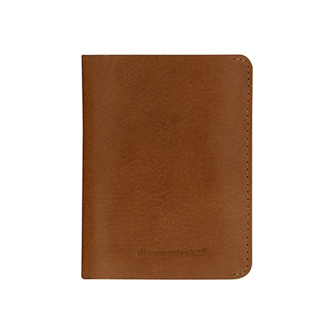 Hellbraunes Lederetui mit sichtbarer Naht. Auf dem Etui steht 'dbramante1928'.