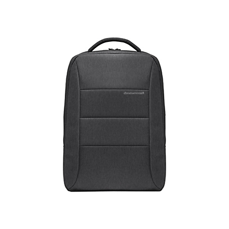 Dunkelgrauer Rucksack, mit Griff und dem Schriftzug "dramante1928".