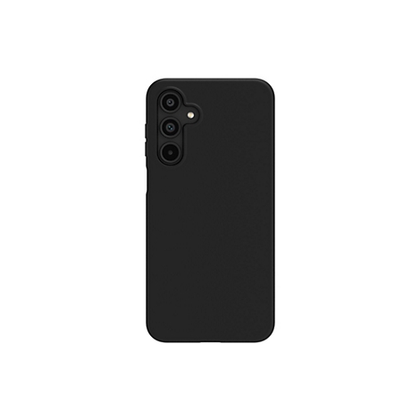 Schwarze Handyhülle vor weißem Hintergrund. Drei Kameraobjektive und ein Blitz sind sichtbar.