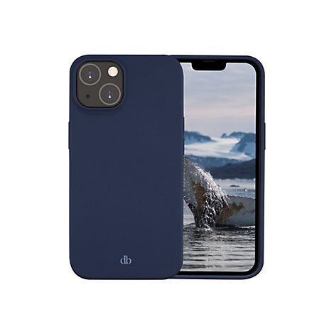 Dunkelblaues iPhone mit Hülle und Wal auf dem Bildschirm.