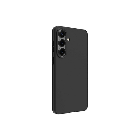 Schwarzes Smartphone-Case in Seitenansicht. Drei Kameraobjektive auf der Rückseite, Knöpfe an der Seite.
