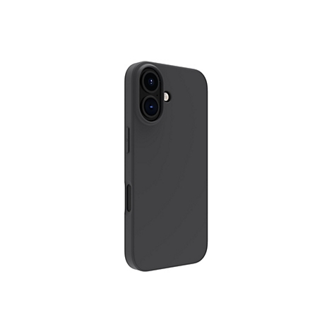 Ein schwarzes Smartphone-Case in Seitenansicht. Die Kameraöffnungen und Seitentasten sind zu sehen.