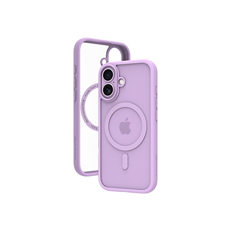 Ein helllilafarbenes iPhone Case. Es liegt leicht geöffnet daneben. Das Case ist durchsichtig mit einem helllila Rahmen.
