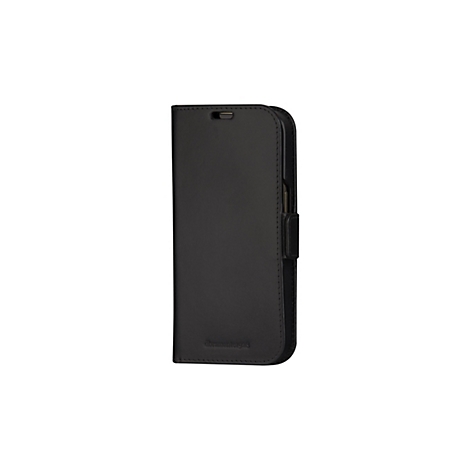 Étui de téléphone noir aspect cuir. Sur l'étui, on peut lire "abramante1928".