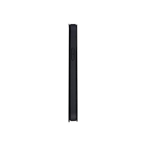 Schwarzes Smartphone-Case in Seitenansicht. Tasten und Aussparungen sind erkennbar.