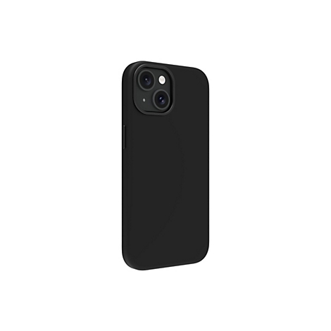 Schwarzes Smartphone Case mit zwei Kameras, vor weißem Hintergrund.