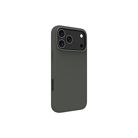 Dunkelgrüne Smartphone-Hülle mit drei Kameraobjektiven. Sie liegt vor weißem Hintergrund.