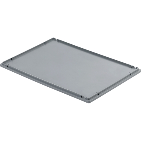 Deckel Ringoplast, für Euroboxen & Behälter, geschlossen, L 600 x B 400 mm, PPC, grau