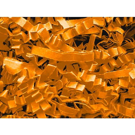 Close-up of orange paper packing material.