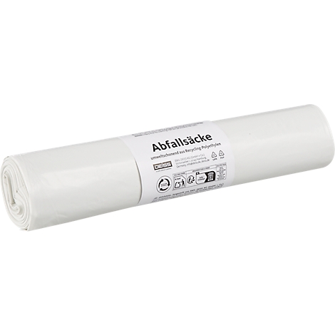 Roll of white garbage bags, labeled "Abfallsäcke".