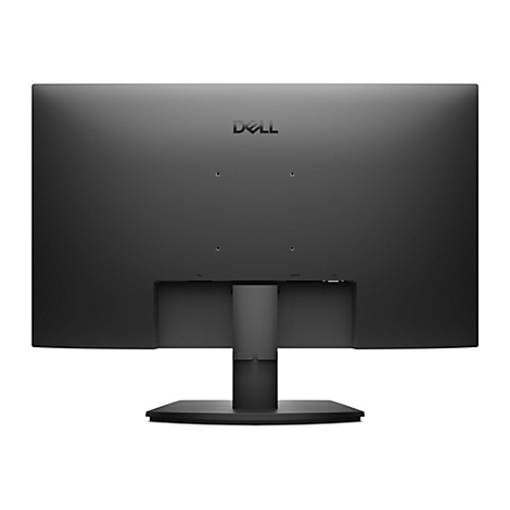 Arrière d'un moniteur Dell noir. Ports, logo de l'entreprise et trous de montage sont visibles.