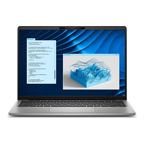 Ein Laptop mit offenem Bildschirm, auf dem Code und eine Datenvisualisierung zu sehen sind.