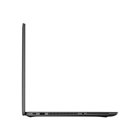 Grauer Laptop im Profil, auf weiÃŸem Hintergrund.