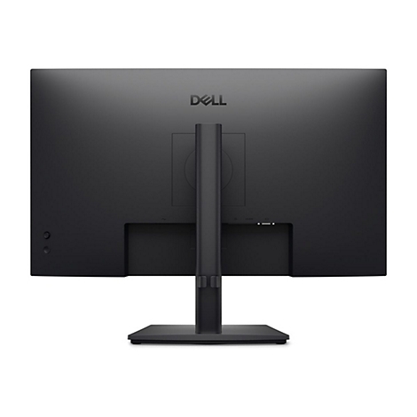 Arrière d'un moniteur Dell noir. Le pied et le logo Dell sont clairement visibles.