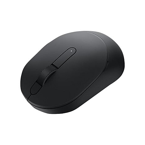 Schwarze, ergonomische Computermaus mit Scrollrad und zwei Knöpfen.