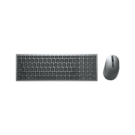 Graue Tastatur und Maus auf weiÃŸem Hintergrund. Das Set ist modern und minimalistisch.