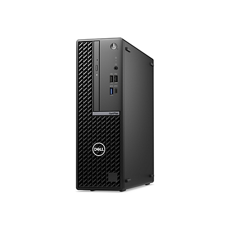 Tour d'ordinateur Dell OptiPlex noir sur fond blanc.