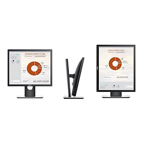Drei Monitore, einer von vorne, einer von der Seite, einer von vorne. Auf den Monitoren sind Finanzberichte mit Kreisdiagrammen zu sehen.