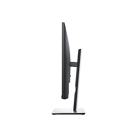 Seitenansicht eines schwarzen Monitors mit silbernem StandfuÃŸ.
