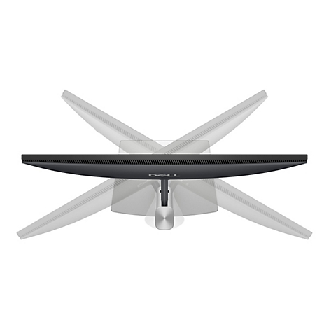 Vue de dessus d'un moniteur noir avec des bras de moniteur environnants suggérés.