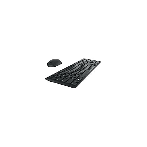Drahtlose schwarze Tastatur und Maus auf weißem Hintergrund.