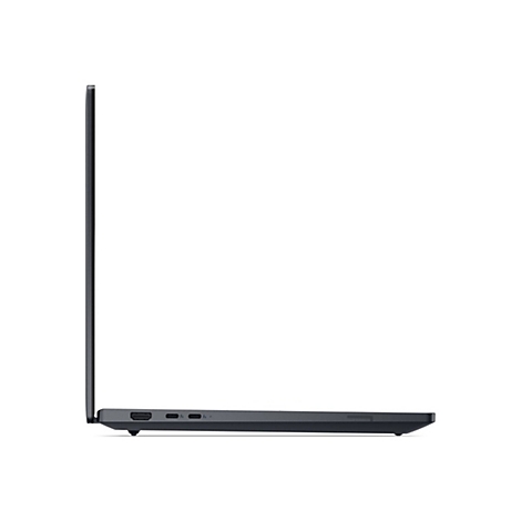 Dunkelgraues Laptop-Profil, das die seitlichen Anschlüsse zeigt.