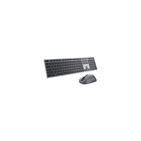 Drahtlose Tastatur und Maus-Set, grau, isoliert auf weiÃŸem Hintergrund.