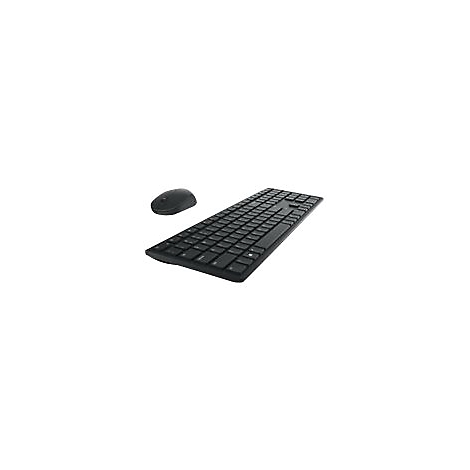 Schwarzes drahtloses Tastatur- und Maus-Set auf weißem Hintergrund.