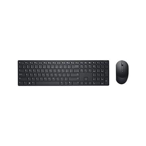 Schwarzes drahtloses Tastatur- und Maus-Set auf weißem Hintergrund.