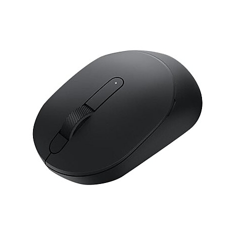 Souris d'ordinateur sans fil noire, avec molette de défilement et deux boutons de souris.