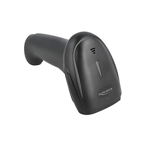 Schwarzer Barcode-Scanner mit ergonomischem Griff und dem DOLOCK-Logo.