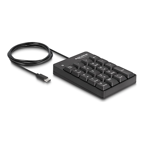 Delock - Tastenfeld - 19 keys - USB-C - Schwarz - retail
