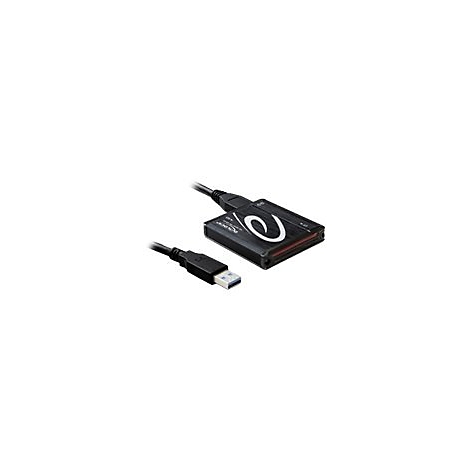 Schwarzer Kartenleser mit USB-Kabel, auf weiÃŸem Hintergrund.