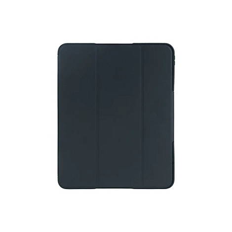 Dunkelblaue Tablet-Hülle, dreifach gefaltet. Die Hülle ist geschlossen.