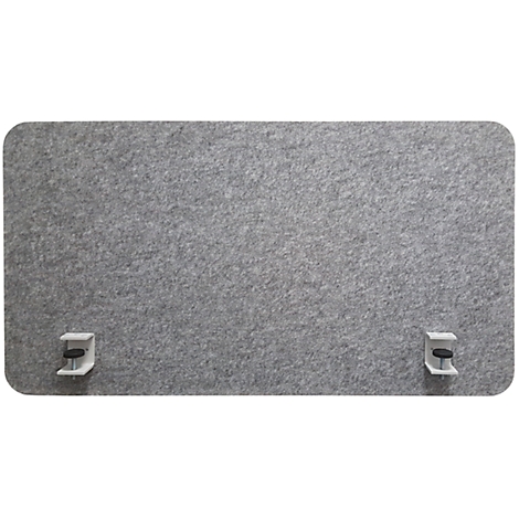 Grey felt panel with two white clamps.