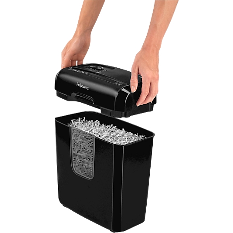 Destructeur de documents Powershred 6C Fellowes, découpe de morceaux 4 x 35 mm, pour travail à domicile