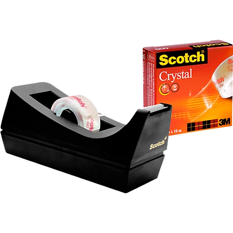 Dévidoir de bureau lesté Scotch C38, avec 1 ruban adhésif Crystal 19 mm x  10 m, acheter à prix avantageux