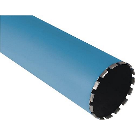 Blauwe boor met getande ring.