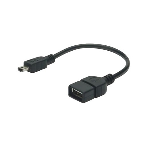 Câble USB noir avec connecteur micro-USB et USB, isolé sur fond blanc.