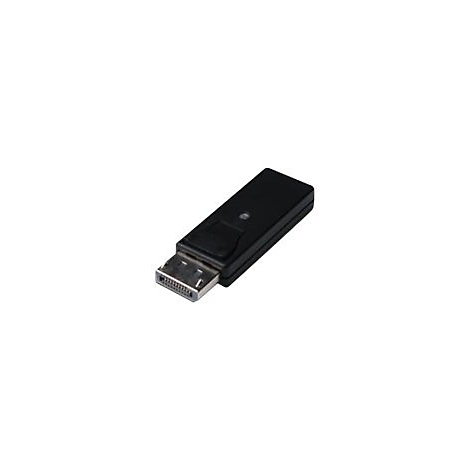 Adaptateur DisplayPort noir rectangulaire avec connecteur argenté.