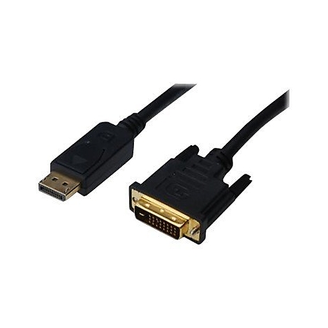 Schwarzes DVI- und DisplayPort-Kabel mit goldenen Kontakten.