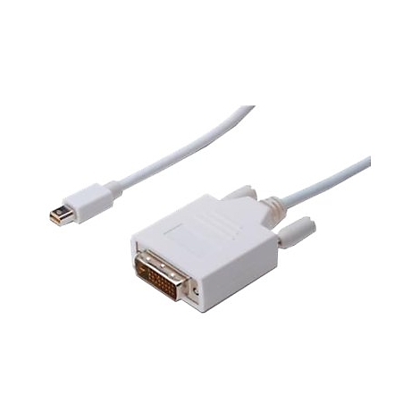 Weißes Adapterkabel, Mini DisplayPort auf DVI.
