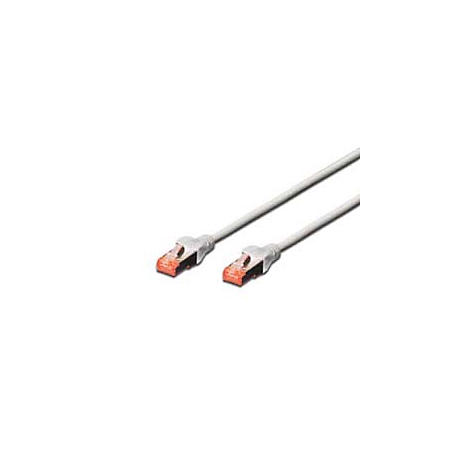 Deux câbles Ethernet gris avec connecteurs orange sur fond blanc.