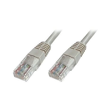 Zwei graue Ethernet-Kabel-Stecker mit durchsichtigen Anschlüssen auf weißem Hintergrund.
