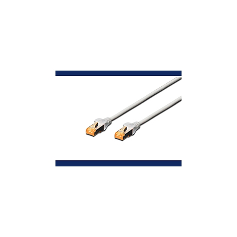 Zwei graue Netzwerkkabel mit orangefarbenen Steckern liegen vor weißem Hintergrund.