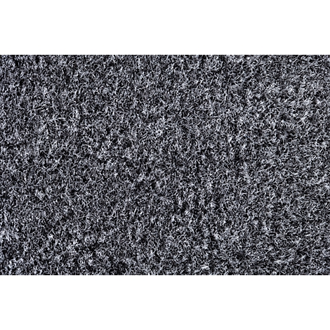 Close-up detail of a gray, textured fabric composed of small, irregular fibers.