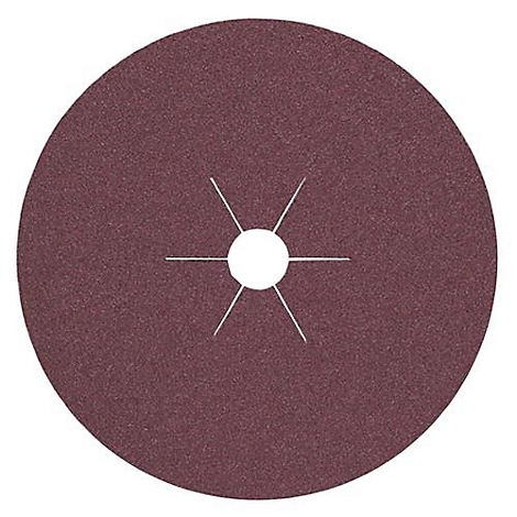 Disque de papier abrasif rond avec un trou au centre et six découpes. Papier abrasif de couleur bordeaux.