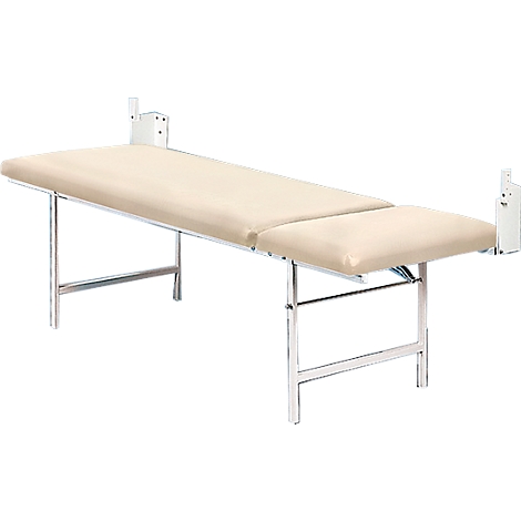 Divan d'examen pliant mural, L 2000 x l. 700 x H 500 mm, cadre carré en ...